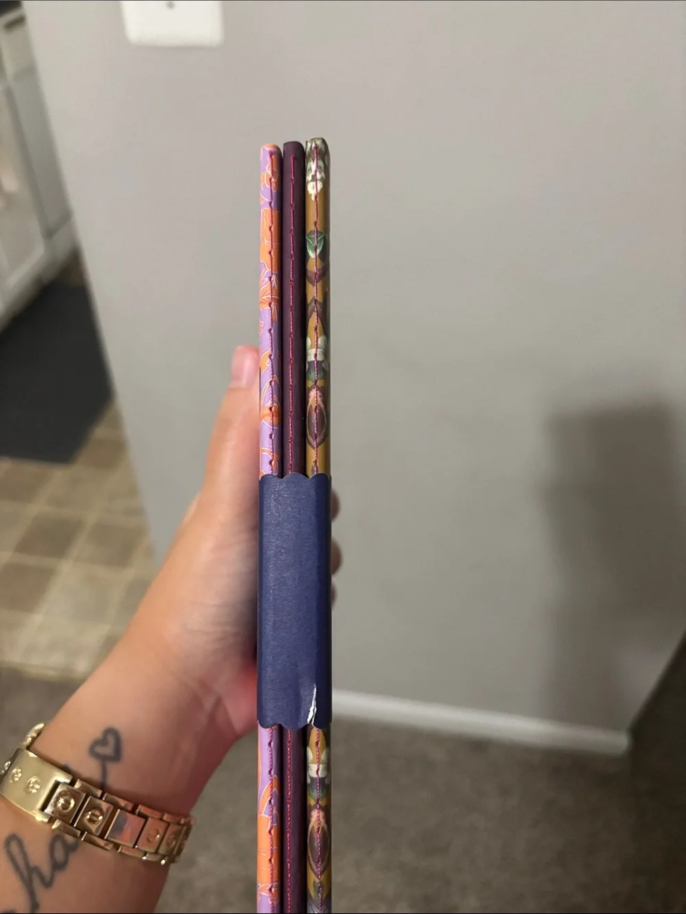 Anthropologie Bird & Floral Notebook — Mustard and Navy